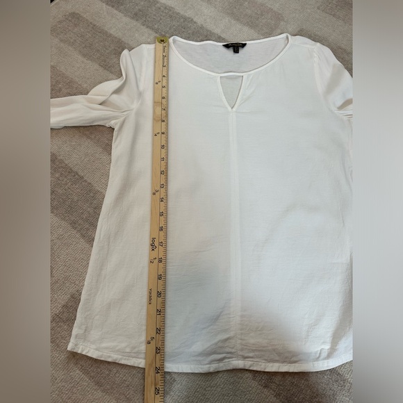 Massimo Dutti Women’s Keyhole Long Sleeve Blouse White (Size M) - Picture 7 of 9